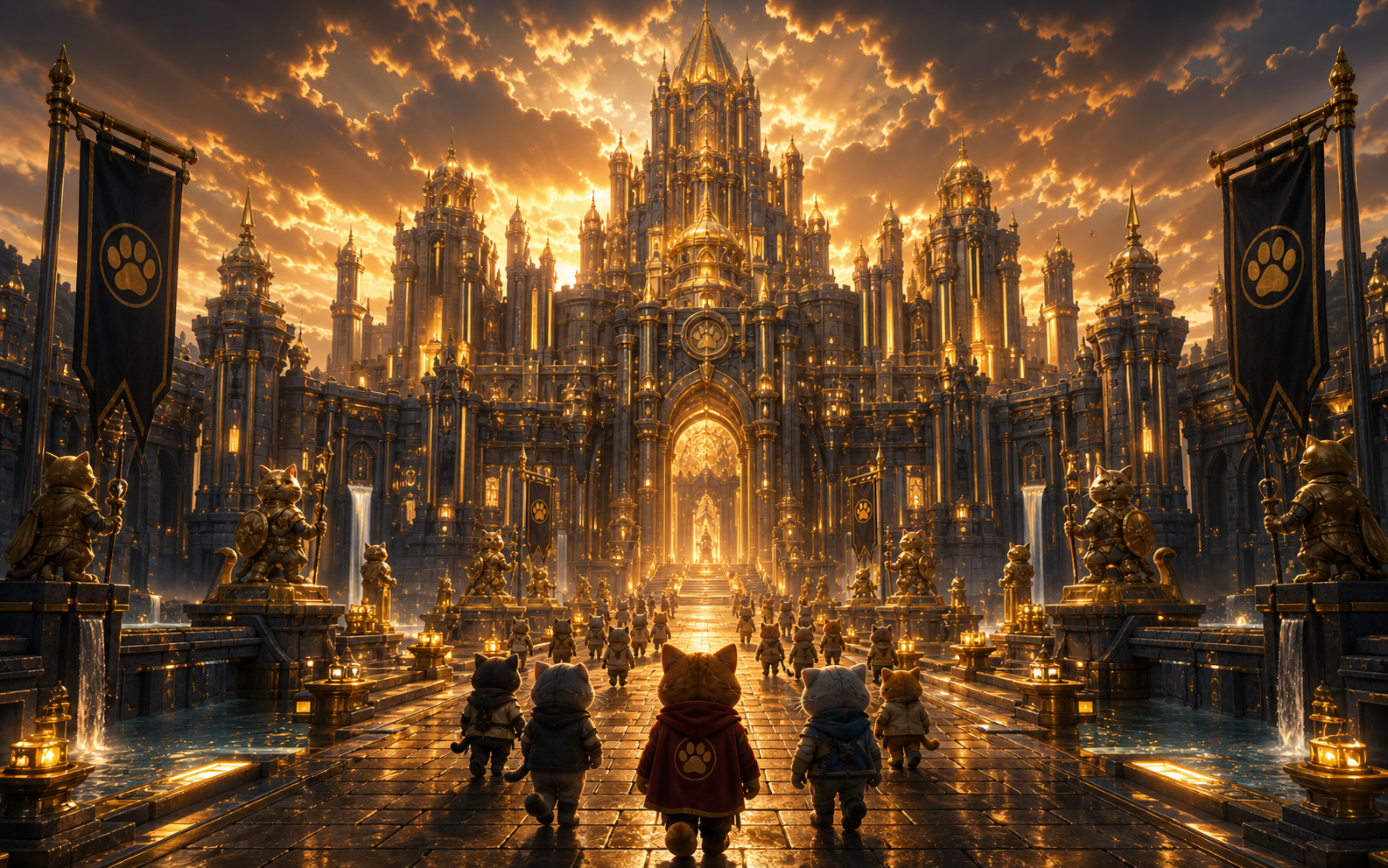 Genesis District golden fantasy citadel